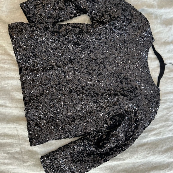 Vintage Black Sequin Women's Jacket - Picture 4 of 8